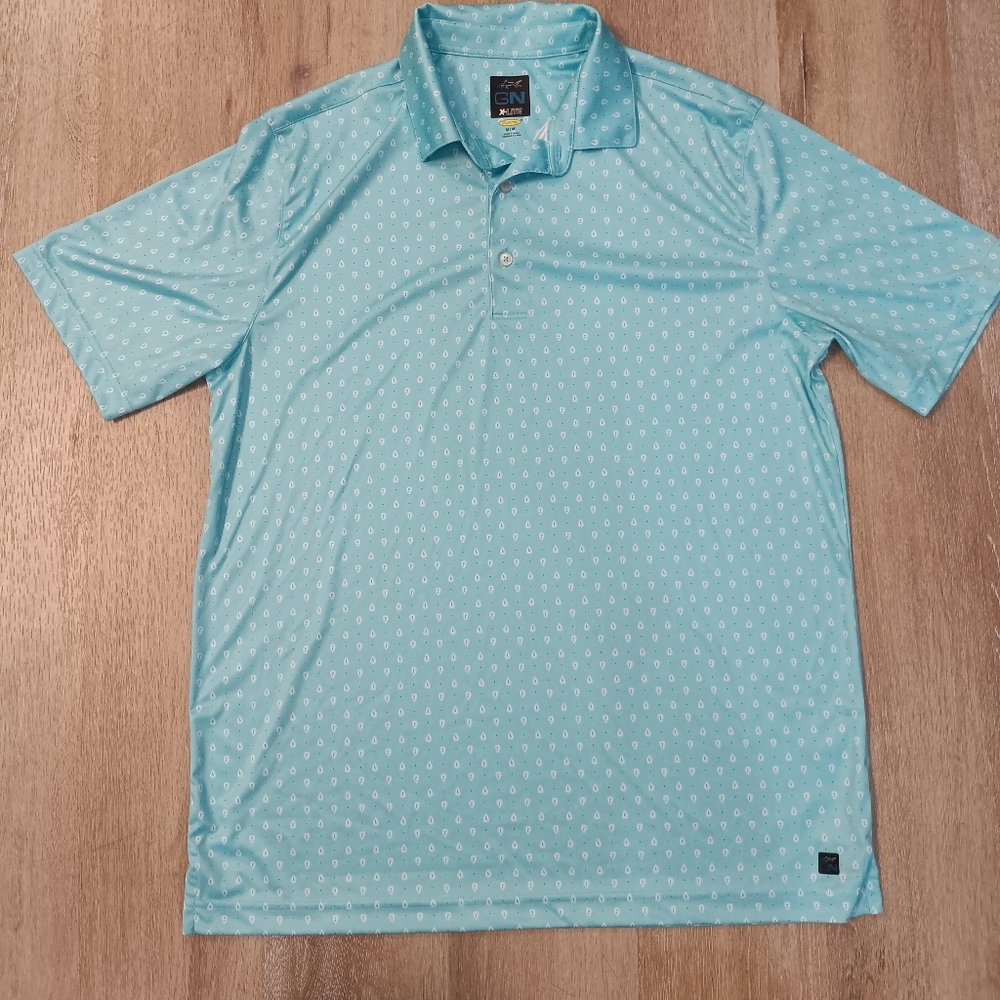 Greg Norman Collection Men's Teal Polo Golf Shirt Medium